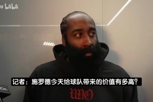 哈登：施罗德很敬业表现太棒了！我和猛龙没啥摩擦，连技犯都没吹
